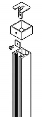 NOVELLINI PROFIEL VOOR PLAFONDBEVESTIGING L 270 cm CHROOM R80GKHSOF-K