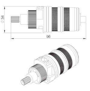 RVB THERMOSTATISCH BINNENWERK DIA 34 x 101 mm 8103.00.13