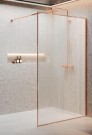 NOVELLINI KUADRA INLOOPDOUCHE 137-140 cm H 200 cm BRUSHED RED GOLD PROFIELEN HELDER GLAS KUADH140-1R