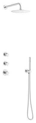 DAMIXA SILHOUET HS1 SET MET AFBOUWDEEL VOOR INBOUW DOUCHETHERMOSTAAT (ZONDER INBOUWGEDEELTE), HOOFDDOUCHE MET DOUCHE-ARM EN HANDDOUCHESET CHROOM 570450000