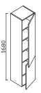 ALKE QUADRO KOLOMKAST MET 2 GREEPLOZE DEUREN RECHTSDRAAIEND 35 cm H 168 cm D 35 cm PQ014T35RK..