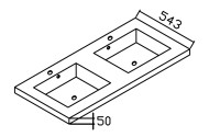 ALKE QUADRO WASTAFELBLAD IN KERAMIEK MET 2 WASKOMMEN 140 cm D 54.3 cm WIT QU042V140C1