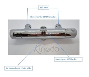 KINEDO THERMOSTATISCHE DOUCHEMENGKRAAN CHROOM 50KI-MIT97