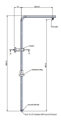 KINEDO DOUCHEBAAR ENKEL COMPATIBEL MET MIT97 50KI-KIT107