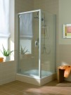 KERMI IBIZA 2000 ZIJWAND ZONDER BOVENPROFIEL 90 cm H 200 cm ALU PROFIELEN ARENA GLAS I2TWO090201NK