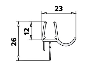 KERMI ATEA SET SPATWATERDICHTINGEN HORIZONTAAL VOOR HOEKINSTAP 2 x 98.5 cm 2534050