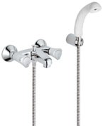 GROHE ATLANTA BAD/DOUCHE TWEEGREEPSMENGKRAAN WANDMONTAGE + DOUCHEGARNITUUR CHROOM 25382 001