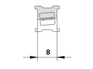 KERMI MAGNEETPROFIEL VERTICAAL L 2 meter 4285 - prijs per stuk