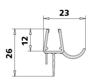 KERMI WALK-IN/PASA SPATWATERDICHTING HORIZONTAAL L 985 mm 2534071