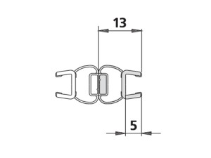 KERMI MAGNEETPROFIEL VERTICAAL VOOR DEURVLEUGEL 6 mm L 2 m (1238) 6025709