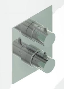 PAFFONI INBOUW THERMOSTATISCHE DOUCHEMENGKRAAN MET OMSTELLER 2 FUNCTIES INOX LOOK STEELQ514AC2F