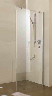 KERMI DIGA ZIJWAND 75 cm H 200 cm ZILVER HOOGGLANS HELDER GLAS DITWD07520VAK