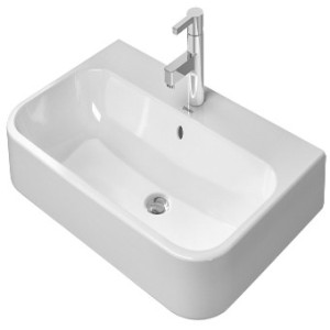 DURAVIT HAPPY D.2 MEUBELWASTAFEL 80 x 50.5 cm MET KRAANGAT EN OVERLOOP WIT 2318800000