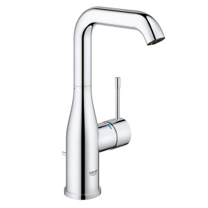 GROHE ESSENCE NEW WASTAFEL EENGREEPSMENGKRAAN MET HOGE L-UITLOOP EN MET AFLOOPGARNITUUR CHROOM 32628 001