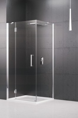 NOVELLINI LOUVRE ZIJWAND 86.5 - 89.5 cm H 195 cm CHROOM PROFIELEN HELDER GLAS LOUVNF90-1K