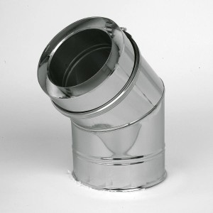 UBBINK INOX DUBBELWANDIGE BOCHT 45° DIA 125 mm 754198