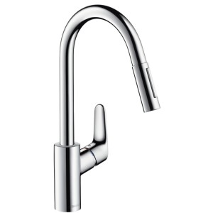 HANSGROHE FOCUS KEUKEN EENGREEPSMENGKRAAN MET UITTREKBARE MOUSSEUR CHROOM 31815000