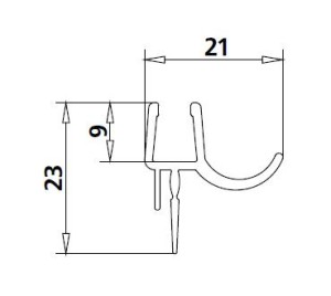 KERMI RAYA SPATWATERDICHTING HORIZONTAAL GEBOGEN 2 x 550 mm KWARTROND 2534085