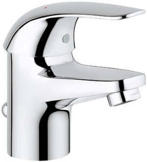 GROHE EUROECO WASTAFEL EENGREEPSMENGKRAAN MET AUTOMATISCHE AFLOOPGARNITUUR CHROOM 23262 000