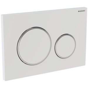 GEBERIT SIGMA 20 DUWPLAAT WIT - GLANS VERCHROOMD - WIT 115.882.KJ.1