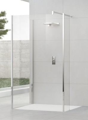 NOVELLINI KUADRA INLOOPDOUCHE HL 138 cm H 200 cm CHROOM PROFIELEN HELDER GLAS KUADHL140-1K