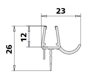 KERMI DIGA SPATWATERDICHTING HORIZONTAAL VOOR 1T-1F-1W-1G-1O-1A LENGTE 985 mm 2534114