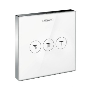 HANSGROHE SHOWER SELECT GLASS AFBOUWDEEL VOOR INBOUW STOPKRAAN VOOR 3 FUNCTIES WIT/CHROOM 15736400