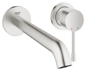 GROHE ESSENCE AFWERKSET VOOR WASTAFEL EENGREEPSMENGKRAAN L-SIZE WANDMODEL SPRONG 230 mm SUPERSTEEL 19967 DC1