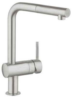 GROHE MINTA KEUKEN EENGREEPSMENGKRAAN MET UITTREKBARE MOUSSEUR SUPERSTEEL 32168 DC0