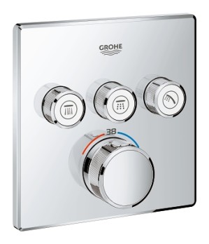 GROHE GROHTHERM SMARTCONTROL AFWERKSET VOOR INBOUWTHERMOSTAAT MET 3 UITGANGEN CHROOM 29126 000