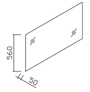 ALKE SPIEGELPANEEL VRIJHANGEND OP HOUTEN DRAAGKADER ZONDER VERLICHTING 120 cm H 56 cm XX051M120SPECVOORPLAYIT