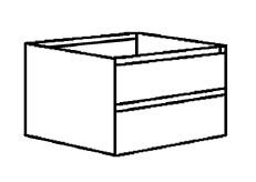 VIKA PGA GREEPLOZE ONDERKAST MET 1 LADE EN 1 VOORRAADLADE MET 1 SIFONUITSPARING 100 cm H 52 cm D 53 cm K010 WIT GBO52U1.100.D53