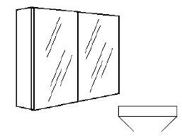 VIKA SPIEGELKAST MET 2 DEUREN MET DUBBELZIJDIGE SPIEGELS MET INDIRECTE VERLICHTING 100 cm H 74 cm BLINKEND BTLD10070 PGB