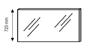 VIKA SPIEGELPLAAT ZONDER VERLICHTING 100 cm H 72 cm D 25 mm BSPD72.100