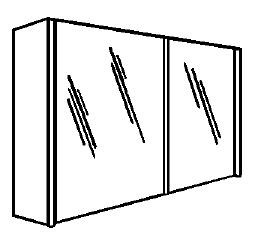 VIKA TOILETKAST MET 2 SPIEGELSCHUIFDEUREN 200 cm MATTE CORPUS BTS20070