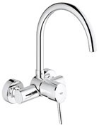 GROHE CONCETTO KEUKEN EENGREEPSMENGKRAAN WANDMONTAGE DRAAIBARE C-UITLOOP CHROOM 32667 001