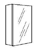 VIKA SPIEGELKAST MET 1 DEUR MET DUBBELZIJDIGE SPIEGEL, MET ONGELIJKE VERDELING LEGPLANKEN EN MET INDIRECTE VERLICHTING 40 cm H 74 cm D 12 cm BTLDT4070.D12 ZONDER COMBIBOX