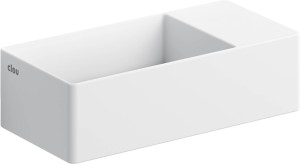 CLOU NEW FLUSH 3 HANDENWASSER 35 x 18 x 10 cm OPZET-/WANDMODEL MET KRAANPLATEAU RECHTS, ZONDER KRAANGAT MET PLUG KERAMIEK WIT CL/03.03430