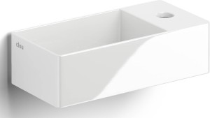 CLOU NEW FLUSH 3 HANDENWASSER 35 x 18 x 10 cm OPZET-/WANDMODEL MET KRAANGAT RECHTS MET PLUG KERAMIEK WIT CL/03.03430.01