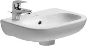 DURAVIT D-CODE HANDENWASSER 36 x 27 cm MET KRAANGAT LINKS WIT 07053600092