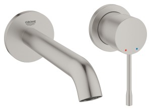 GROHE ESSENCE GREEPELEMENT EN UITLOOP VOOR WASTAFEL EENGREEPSMENGKRAAN M-SIZE WANDMODEL SPRONG 183 mm SUPERSTEEL 19408 DC1