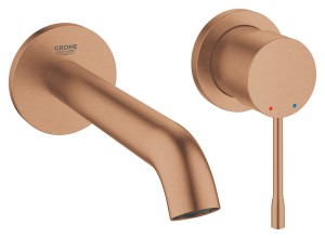 GROHE ESSENCE GREEPELEMENT EN UITLOOP VOOR WASTAFEL EENGREEPSMENGKRAAN M-SIZE WANDMODEL SPRONG 183 mm BRUSHED WARM SUNSET 19408 DL1