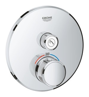 GROHE GROHTHERM SMARTCONTROL AFWERKSET ROND VOOR INBOUWTHERMOSTAAT MET 1 UITGANG CHROOM 29118 000