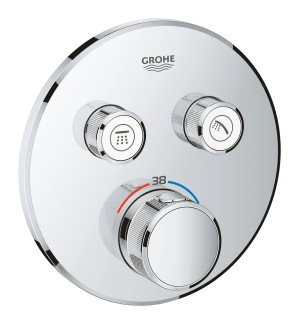 GROHE GROHTHERM SMARTCONTROL AFWERKSET ROND VOOR INBOUWTHERMOSTAAT MET 2 UITGANGEN CHROOM 29119 000