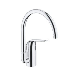 GROHE EUROECO KEUKEN EENGREEPSMENGKRAAN MET ZIJDELINGSE UITLOOP ECOJOY CHROOM 32786 000