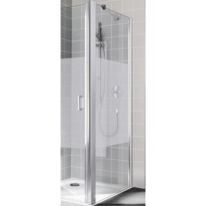 KERMI CADA XS ZIJWAND ZONDER BOVENPROFIEL 80 cm H 200 cm RECHTS ZILVER HOOGGLANS HELDER GLAS MET CADACLEAN CCTWR08020VPK