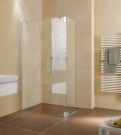 KERMI PASA XP ZIJWAND VRIJSTAAND 101-104 cm H 200 cm MET DRAAIBARE VLEUGEL (getegelde douche) ZILVER GLANS HELDER GLAS MET CLEAN LINKS MET 45° STABILISERING PXT1L10320VPK