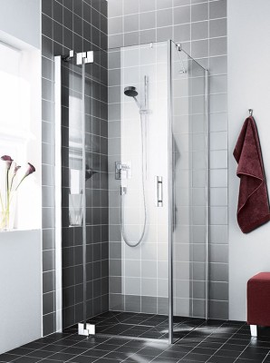 KERMI FILIA ZIJWAND TOT 105 cm H 200 cm CHROOM PROFIELEN HELDER GLAS FITWD10520ZAK