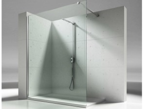 VISMARA SK-DX INLOOPDOUCHE MAATWERK 78-97 cm H 200 cm GLANS ZILVER PROFIELEN 21 HELDER GLAS MET ZEEFDRUKMOTIEF D52 SK 97 04 21 D52 DX