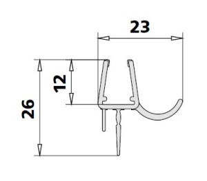 KERMI GIA SPATWATERDICHTING HORIZONTAAL GEBOGEN KWARTROND 1 DEUR 2534063